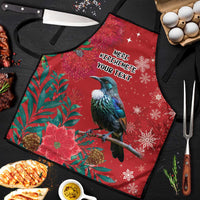 Tui Meri Kirihimete Personalised Apron Pohutukawa Flowers Red Motif LT9 Red - Polynesian Pride
