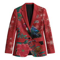 Tui Meri Kirihimete Personalised Blazer Pohutukawa Flowers Red Motif LT9 Unisex Red - Polynesian Pride
