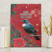 Tui Meri Kirihimete Personalised Canvas Wall Art Pohutukawa Flowers Red Motif LT9 Without Frame Red - Polynesian Pride