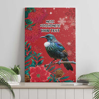 Tui Meri Kirihimete Personalised Canvas Wall Art Pohutukawa Flowers Red Motif LT9 - Polynesian Pride