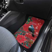 Tui Meri Kirihimete Personalised Car Mats Pohutukawa Flowers Red Motif - Polynesian Pride