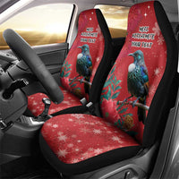 Tui Meri Kirihimete Personalised Car Seat Cover Pohutukawa Flowers Red Motif - Polynesian Pride