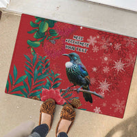 Tui Meri Kirihimete Personalised Rubber Doormat Pohutukawa Flowers Red Motif LT9 - Polynesian Pride