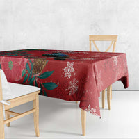 Tui Meri Kirihimete Personalised Tablecloth Pohutukawa Flowers Red Motif LT9 - Polynesian Pride