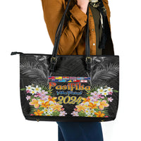 Pasifika Vibes Festival 2024 Auckland Leather Tote Bag LT9 - Polynesian Pride