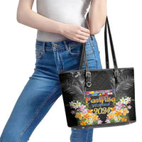 Pasifika Vibes Festival 2024 Auckland Leather Tote Bag LT9 - Polynesian Pride
