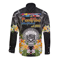 Pasifika Vibes Festival 2024 Long Sleeve Button Shirt Kanaka Maoli With Hawaiian Islands LT9 - Polynesian Pride