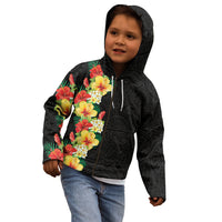 Hawaii Tropical Flowers Tribal Pattern Kid Hoodie No2 LT9 - Polynesian Pride