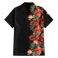 Hawaii Tropical Flowers Tribal Pattern Family Matching Short Sleeve Bodycon Dress and Hawaiian Shirt No6 LT9 - Polynesian Pride