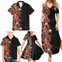 Hawaii Tropical Flowers Tribal Pattern Family Matching Summer Maxi Dress and Hawaiian Shirt No6 LT9 - Polynesian Pride