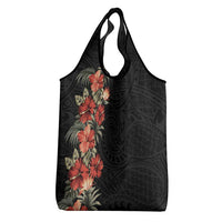 Hawaii Tropical Flowers Tribal Pattern Grocery Bag No6 LT9 - Polynesian Pride