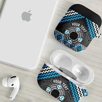 Personalised Aotearoa Niho Taniwha Motif AirPods Case Blue Style LT9 - Polynesian Pride