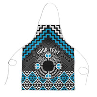 Personalised Aotearoa Niho Taniwha Motif Apron Blue Style - Polynesian Pride
