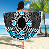 Personalised Aotearoa Niho Taniwha Motif Beach Blanket Blue Style LT9 - Polynesian Pride