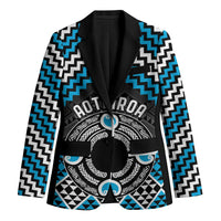 Personalised Aotearoa Niho Taniwha Motif Blazer Blue Style - Polynesian Pride