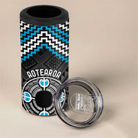 Personalised Aotearoa Niho Taniwha Motif 4 in 1 Can Cooler Tumbler Blue Style LT9 - Polynesian Pride