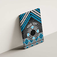 Personalised Aotearoa Niho Taniwha Motif Canvas Wall Art Blue Style LT9 - Polynesian Pride