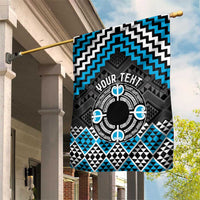 Personalised Aotearoa Niho Taniwha Motif Garden Flag Blue Style LT9 House Flag Blue - Polynesian Pride