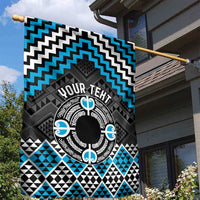 Personalised Aotearoa Niho Taniwha Motif Garden Flag Blue Style LT9 - Polynesian Pride