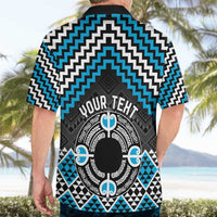 Personalised Aotearoa Niho Taniwha Motif Hawaiian Shirt Blue Style LT9 - Polynesian Pride