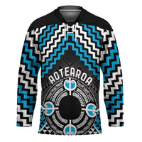 Personalised Aotearoa Niho Taniwha Motif Hockey Jersey Blue Style LT9 Unisex Blue - Polynesian Pride