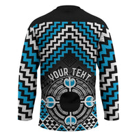 Personalised Aotearoa Niho Taniwha Motif Hockey Jersey Blue Style LT9 - Polynesian Pride