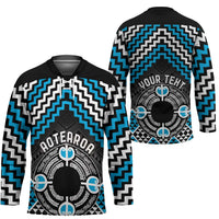 Personalised Aotearoa Niho Taniwha Motif Hockey Jersey Blue Style LT9 - Polynesian Pride