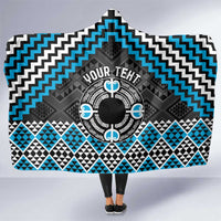 Personalised Aotearoa Niho Taniwha Motif Hooded Blanket Blue Style LT9 One Size Blue - Polynesian Pride