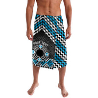Personalised Aotearoa Niho Taniwha Motif Lavalava Blue Style LT9 Blue - Polynesian Pride