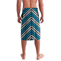 Personalised Aotearoa Niho Taniwha Motif Lavalava Blue Style LT9 - Polynesian Pride
