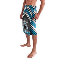 Personalised Aotearoa Niho Taniwha Motif Lavalava Blue Style LT9 - Polynesian Pride
