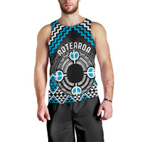 Personalised Aotearoa Niho Taniwha Motif Men Tank Top Blue Style LT9 - Polynesian Pride