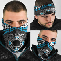 Personalised Aotearoa Niho Taniwha Motif Neck Gaiter Blue Style - Polynesian Pride