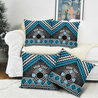 Personalised Aotearoa Niho Taniwha Motif Pillow Cover Blue Style - Polynesian Pride