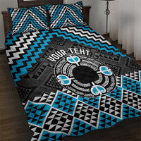 Personalised Aotearoa Niho Taniwha Motif Quilt Bed Set Blue Style LT9 Blue - Polynesian Pride