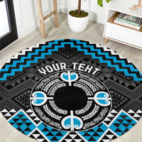 Personalised Aotearoa Niho Taniwha Motif Round Carpet Blue Style