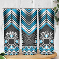 Personalised Aotearoa Niho Taniwha Motif Skinny Tumbler Blue Style