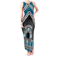 Personalised Aotearoa Niho Taniwha Motif Tank Maxi Dress Blue Style LT9 Women Blue - Polynesian Pride