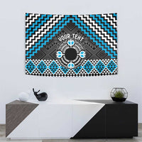 Personalised Aotearoa Niho Taniwha Motif Tapestry Blue Style