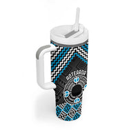 Personalised Aotearoa Niho Taniwha Motif Tumbler With Handle Blue Style LT9 - Polynesian Pride