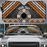 Personalised Aotearoa Niho Taniwha Motif Auto Sun Shade Gold Style - Polynesian Pride