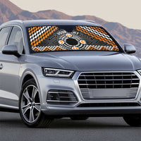 Personalised Aotearoa Niho Taniwha Motif Auto Sun Shade Gold Style - Polynesian Pride