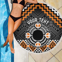 Personalised Aotearoa Niho Taniwha Motif Beach Blanket Gold Style LT9 - Polynesian Pride