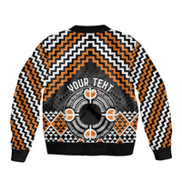 Personalised Aotearoa Niho Taniwha Motif Bomber Jacket Gold Style