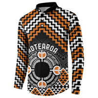 Personalised Aotearoa Niho Taniwha Motif Button Sweatshirt Gold Style LT9 - Polynesian Pride