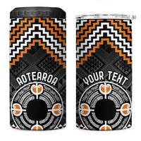 Personalised Aotearoa Niho Taniwha Motif 4 in 1 Can Cooler Tumbler Gold Style LT9 One Size: 16 oz Gold - Polynesian Pride