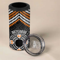 Personalised Aotearoa Niho Taniwha Motif 4 in 1 Can Cooler Tumbler Gold Style LT9 - Polynesian Pride