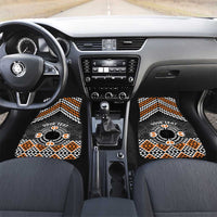 Personalised Aotearoa Niho Taniwha Motif Car Mats Gold Style LT9 Set 2pcs - Front Gold - Polynesian Pride