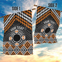 Personalised Aotearoa Niho Taniwha Motif Garden Flag Gold Style LT9 - Polynesian Pride