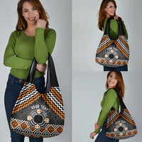 Personalised Aotearoa Niho Taniwha Motif Grocery Bag Gold Style LT9 - Polynesian Pride